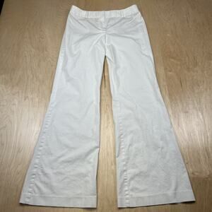 Tahari Women’s White Stretch Cotton Straight Leg Pants Size 6